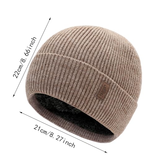 Beanies Hats Men,Lined Warm Knit Fleece Skull Cap,Winter Hat for Hunting Cycling Outdoor Cold Weather2
