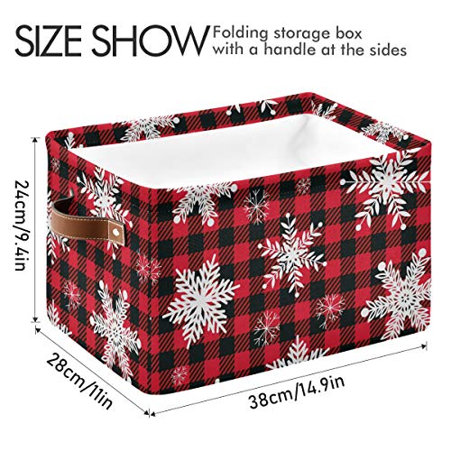 DOMIKING-Rectangular-Christmas-Storage-Bin-Snowflakes-Christmas-Basket-with-Handles-Nursery-Storage-Laundry-Hamper-Book-Bag-Gift-Baskets DOMIKING Rectangular Christmas Storage Bin Snowflakes Christmas Basket with Handles Nursery Storage Laundry Hamper Book Bag Gift Baskets