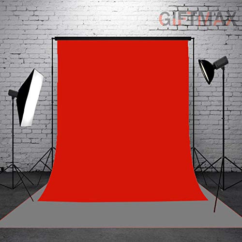 Image of GiftMax 8 x10 FT Red Color LEKERA Backdrop Photo Light Studio Photography Background (Red Cloth)