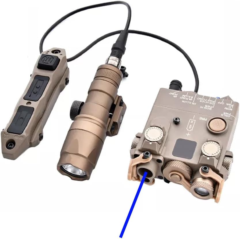 Nylon DB-A2 Box Aiming Laser Sight Indicator(with Red/Green/Blue Laser + IR Laser + Light&Mount),& M300A LED White Flashlight, &NEW Modular Dual Wire Remote Pressure Switch(SF+2.5 Plug) Combo,Tan