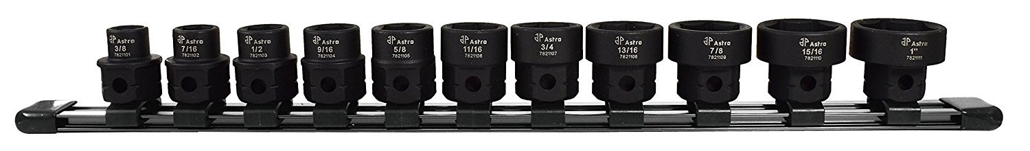 Astro Pneumatic Tool - 11Pc 1/2" Drive Low Profile Nano Impact Sockets - SAE (model: 78211)