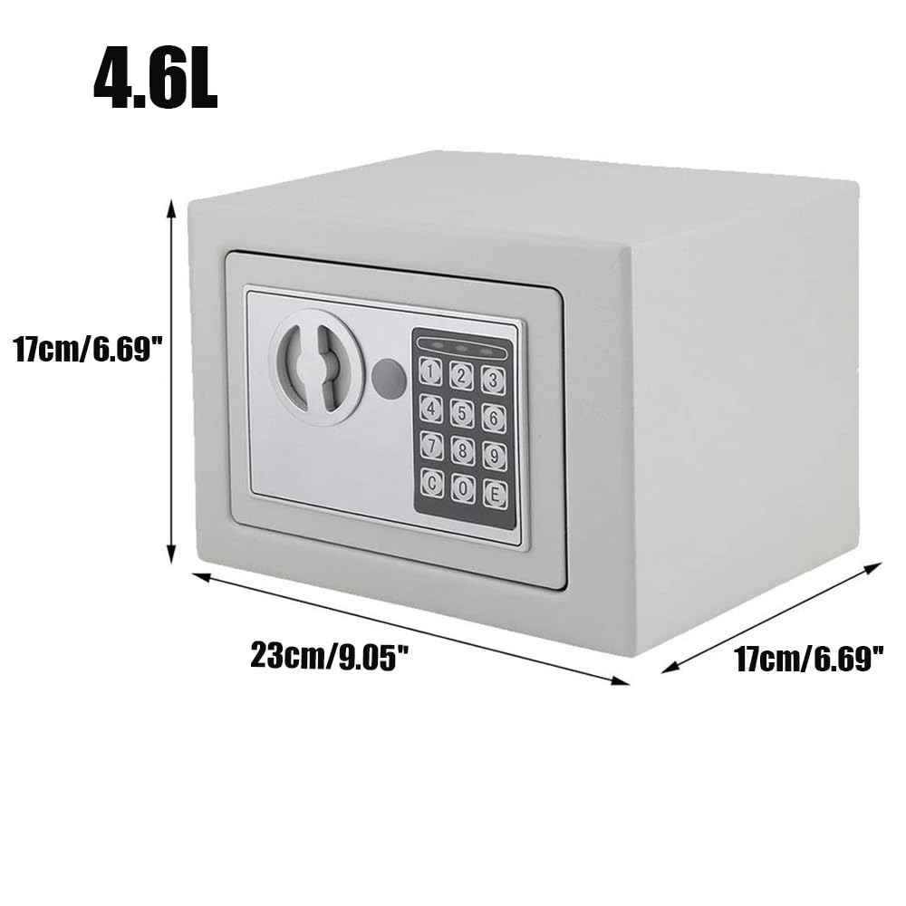Cyfrowy sejf elektroniczny, sejf, wodoodporny, zabezpieczony przed zamkiem, szafka na gotówkę z przenośnym pojemnikiem na monety / czarny/8,5 l - 310 x 200 x 200 mm, biały-4,6L-230 x 170 x 170 mm