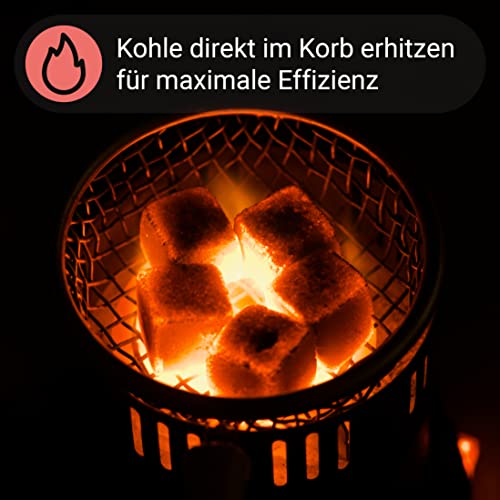 Zanabaq Premium Shisha Kohleanzünder mit Kohlekorb, elektrischer Kohlegrill mit Zange, Kohle schnell anzünden und… – Bild 8