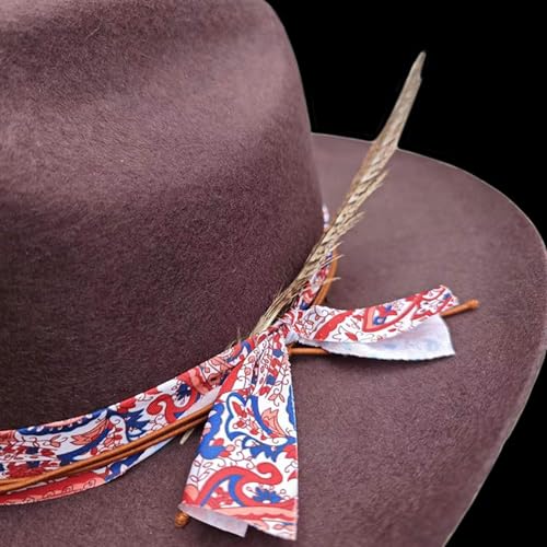 Fedoras pour mascarades en laine vintage avec bandeau fleurs et ruban