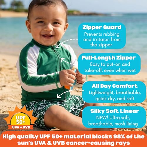 Image of SwimZip Boys' Long Sleeve Rash Guard & Swim Shorts Set - UPF 50+ Sun Protection