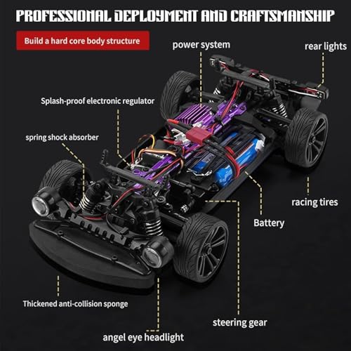 Image of Remote Control Car 1 /16 Scale 38Km /h High Speed RC Car for Kids Adults 4X4 Off-Road Drift Truck Muscle Car, Speed & Steering Control Drift Racing Car with 7 Light (HIGH Speed 38+ KM RC CAR)