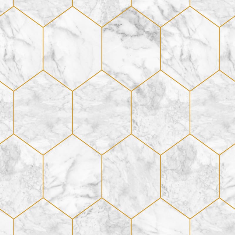 Synervo Wallpaper | PVC self Adhesive Wall Stickers | DIY Wallpaper for Home Hotel Living Room Bedroom Cafe Decor | Marble Hexagon Tiles self Adhesive Wallpaper (300x45 CM) (B0DG5Y2HK2) Amazon Price History, Amazon Price Tracker