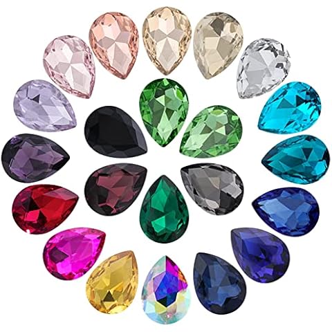 Trsnzul Glitter Stones Self-Adhesive Large Pack of 200 Glass Rhinestones Glass Gemstones Colourful Rhinestones Crystal Gemstone Crafts Rhinestone Glass Crystals for Decorations Mixed Colours Cover