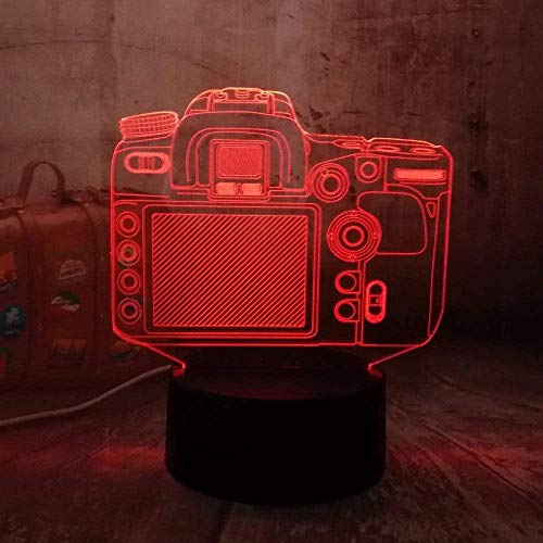 Neue Digitalkamera 3D Nachtlicht Nachttischlampe LED Licht 7 Farbwechsel Touch Fernbedienung Dekoration Kindergeburtstag Neuheit Weihnachten Neujahr