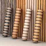 Papel pintado autoadhesivo de rejilla de madera, sala de estar (estilo gris)