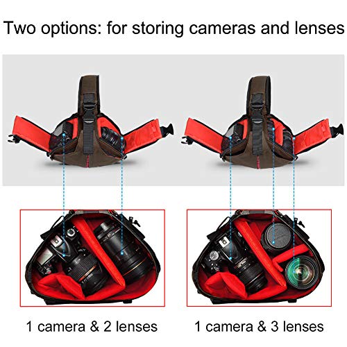 Caden wasserdichte Kameratasche Sling Rucksack klein mit Regenschutz und Stativhalterung für DSLR spiegellose Kameras… – Bild 4