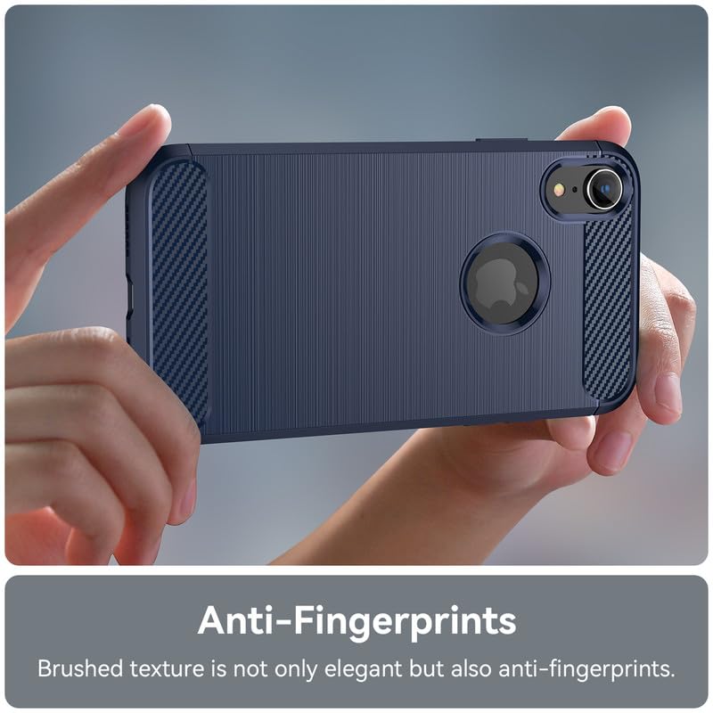 Image of Hybrid Carbon Fiber Back Case for iPhone XR (Blue)