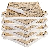 DEAYOU 1000 hojas de papel de cera Deli de 12 x 12 pulgadas, resistentes a la grasa, papel de papel de papel de estraza cuadrado para envolver sándwiches, hamburguesas, perritos calientes, galletas,