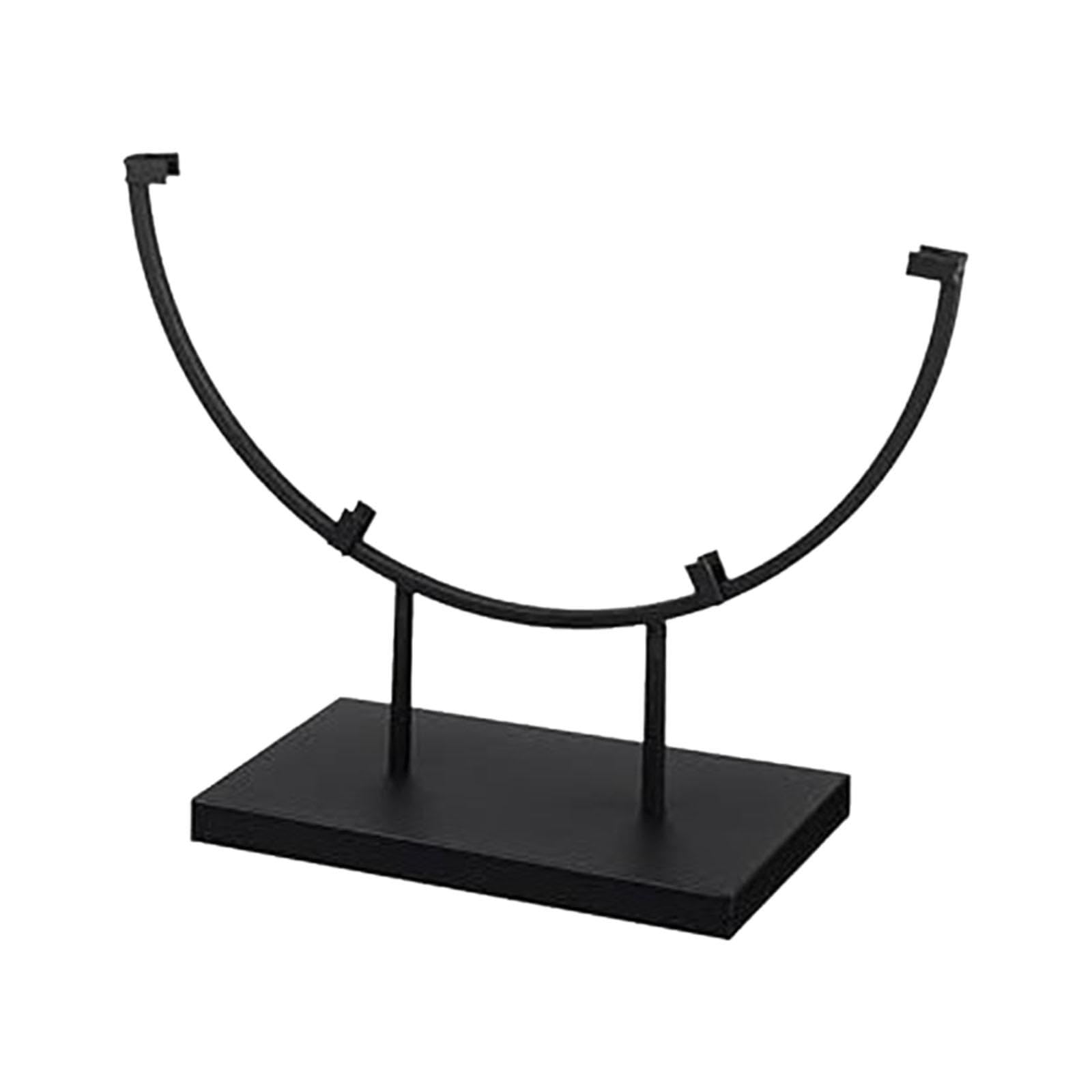 LOVIVER Présentoir Métallique pour Art Verre Fusionné, Support de Plaque Décorative, Base Stable Antidérapante, Chevalet Table Demi-Rond pour Photo, Panneaux, Idéal Exposition Maison, 12 Pouces