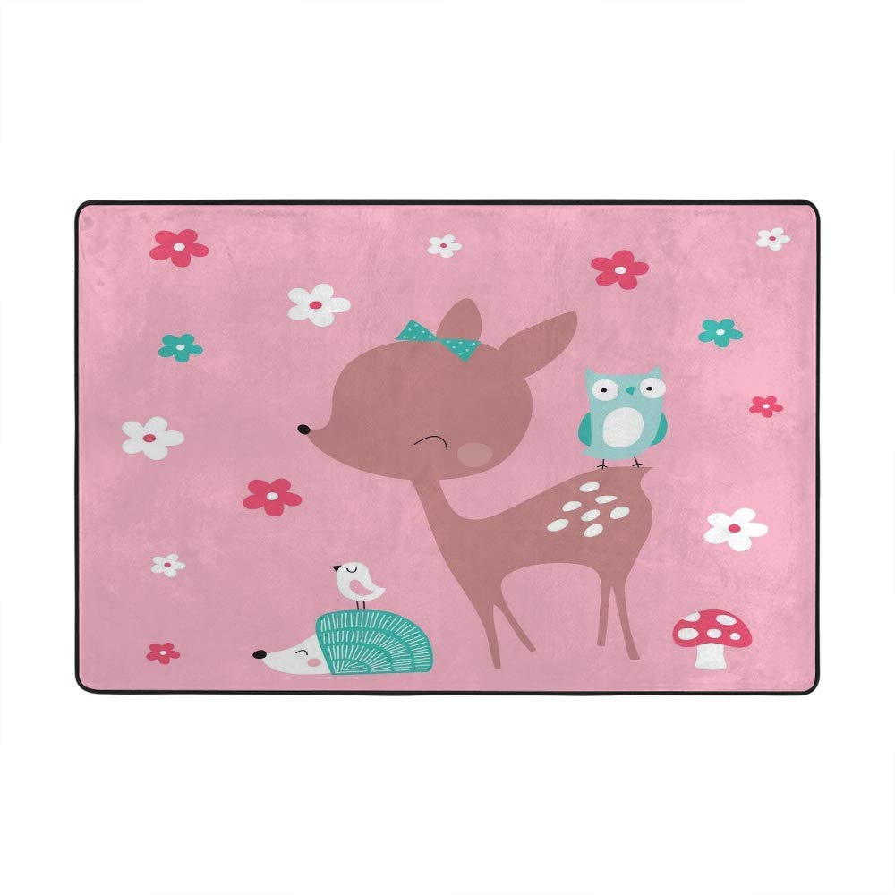 Tapis de sol en velours corail animal mignon anti-froid pour salon
