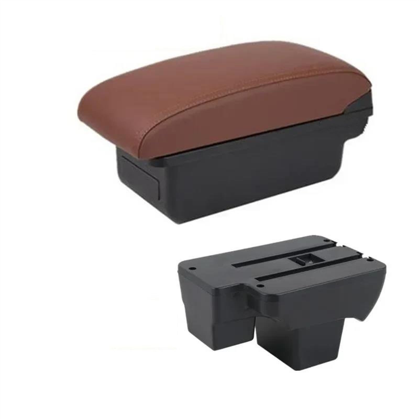 NOHEEU Car Armrest Box 2019-2024 Central Storage With USB Accessories For Virtus For Polo(A brown No USB)