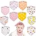 MOLENKY Baby Lätzchen mit 2 Verstellbares Druckknopf, 10er Set, 100% Baumwolle Baby Dreieckstuch für Junge Mädchen, Baby Halstuch, Weiche & Absorbierende, Halstücher Drool Lätzchen
