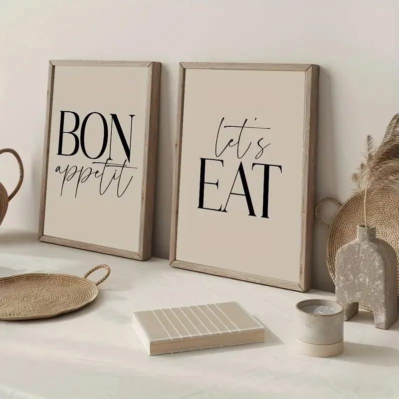 Tableau sur toile Bon Appétit set de 2 affiches modernes 70x100 cm
