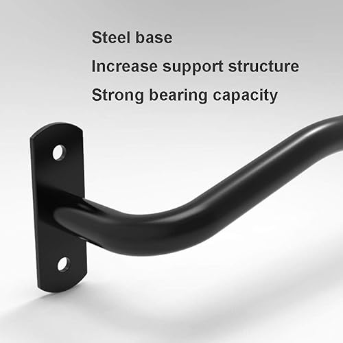 Miniatura 5 de Barra horizontal montada en la pared, acero integrado, apto para equipos de fitness en interiores instalados en la puerta, carga segura 661.4 lbs
