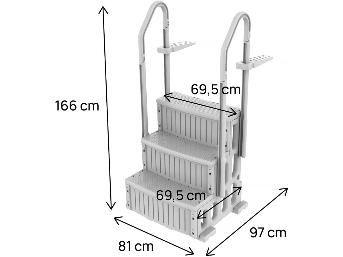 Escalier Simple de Piscine Nathan 3 marches Plastique