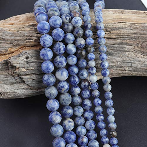 Image of Natural Stone Beads 6mm Bule Sodalite Polished Round Smooth Gemstone Beads for Jewelry Making 15 Inch (Bule Sodalite, 6mm)