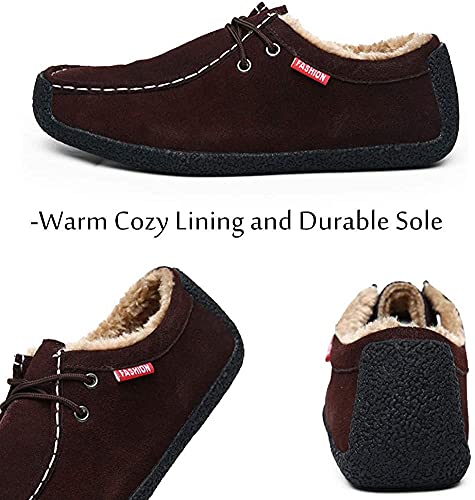 Men Slip On Moccasin Slippers Loafers Suede Indoor Outdoor Boat Shoes Casual Fuzzy Comfy Wool-blend Memory Foam2