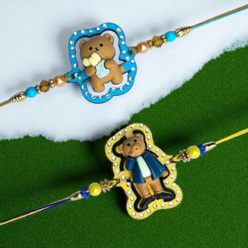 Image of Bear Character Rakhi for Beloved Ones | Special Character Rakhi| Free Tilak Set | Unique Character | PoPo Toys | Assorted (Any 1)