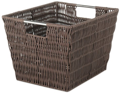 Whitmor Rattique Small Storage Tote Java