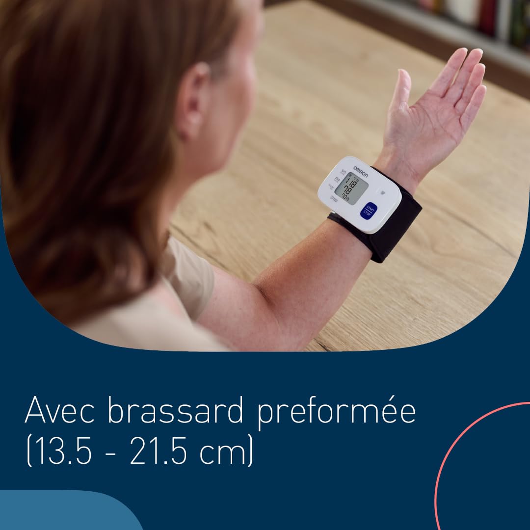 OMRON RS1 Appareil tension artérielle automatique poignet – Tensiomètre poignet portable, pour une utilisation à la maison ou en déplacement – Validé cliniquement – Bracelet réglable 13,5 – 21,5 cm