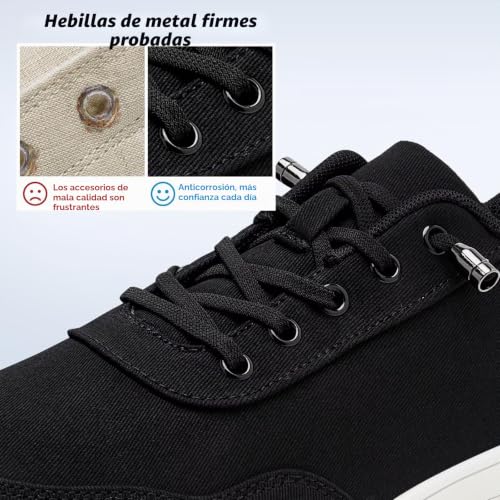 Miniatura 4 de Hobibear Zapatos Descalzos Unisex De Ancho, Sin Cordones, Fáciles De Poner, Para Mujer Y Hombre, Zapatos Minimalistas Para Exteriores, Trail Running, Caminata, Negro Blanco, 38 Eu Ancho