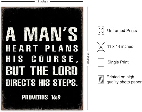 Vista 10 de Christian Gifts for Men Decor - Religious Wall Art - Bible Verses Holy Scripture Psalms - Catholic Gifts for Pastor, Ordained Minister - God Wall