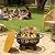 Verdeluxe 32 Inch Fire Pit with Swivel Cooking Grate,3-in-1 Wood Burning Firepit with Grill,Outdoor Fire Pits Table with Metal Lid and Poker for Outside Patio Backyard BBQ Bonfire Camping (32 Inch)