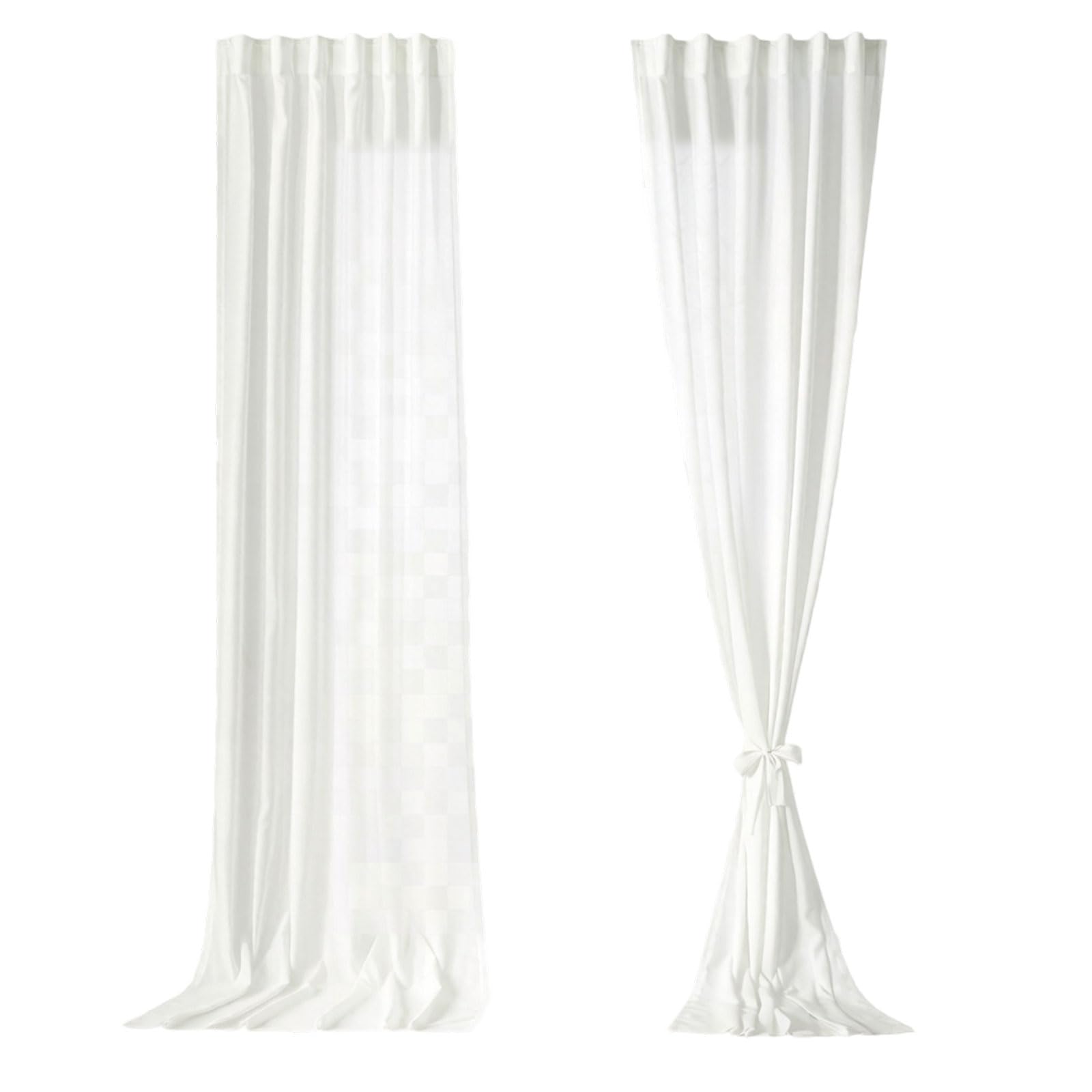 Kalttoy 2 Piece Light Filtering Window Drapes Imitation Linen Fabric Semi Sheer Curtains with Back Tab & Rod Pocket Home Decors Light Filtering Window Panels