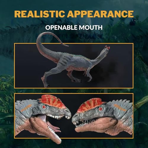 Image of Dilophosaurus Toy Dinosaur Action Figure, Realistic Dilophosourus Big Dinosaurs Toys for Kids, Dilophosaurus Dinosaur Toy for Play and Display, Jurassic Dino Toys for Boys & Girls (Dilophosaurus)