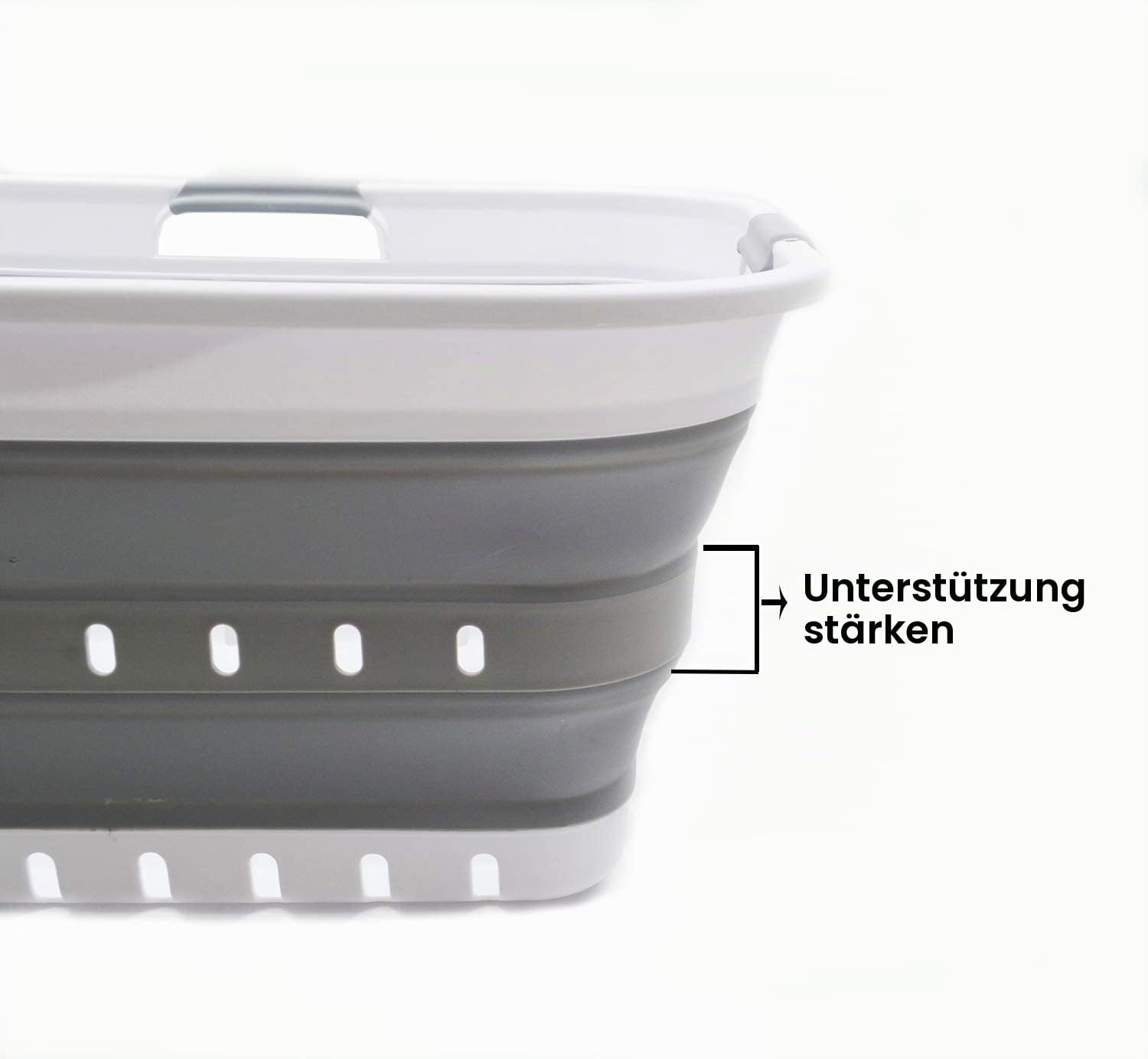 SAMMART 42L 2er-Set zusammenklappbarer Kunststoff-Wäschekorb-faltbarer Pop-Up-Aufbewahrungsbehälter/Organizer-tragbare Waschwanne-platzsparender Korb/Korb (2, Weiß/Grau)