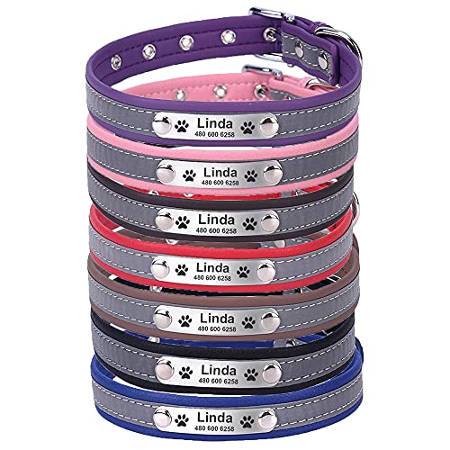 Sunflowers Era. Personalisierte Hundehalsband Weich Leder Reflektierend Eingraviertem Namen Telefonnummer Hunde Welpen Halsband,Kleine Mittlere Große Cover