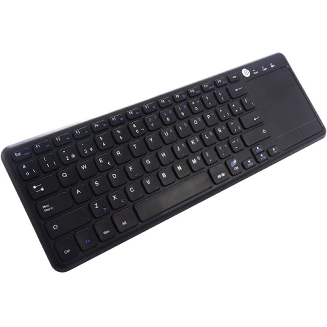 CoolBox Cooltouch - Teclado inalámbrico 2.4Ghz con touchpad multitáctil para PC/Portátil/Smart TV/Tablet. Versión Española - Color Negro