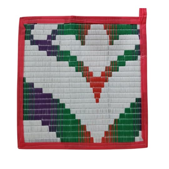 AASAN Woven Sitting Mat, Multicolour Pattern, Traditional Handcrafted Design (1)-image-13