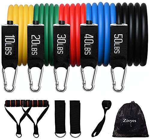 Resistance Bands for Men Workout Bands Fitness Exercise Work Out Tube Bands with Handle Weight Training Door Resistance Bands System