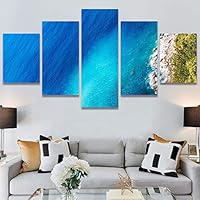 SIGNWIN 5 Panel Canvas Wall Art Coastal Scenery for Home Decorations Ready to Hang - 60