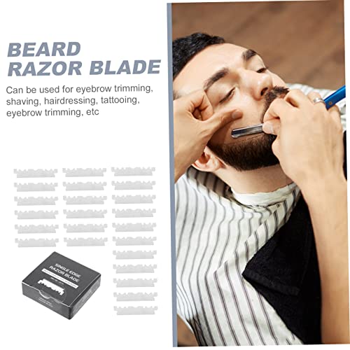 NULYLU 4sets Stainless Steel Face Cutter Barber Face Cutter One Blade Razor Double Edge Razor Blades Skid 100pcs*4