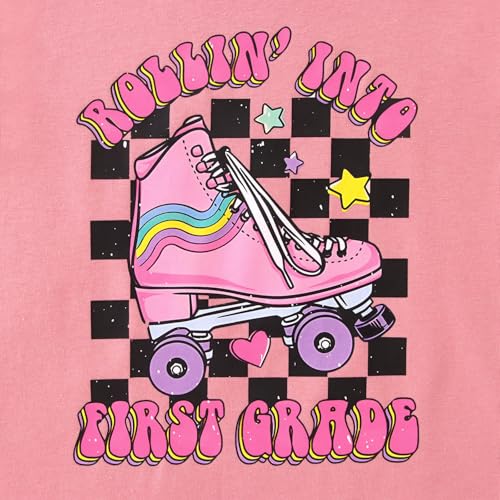 Image of SOFEON First Day of School Shirt for Girls Rollin' Into 1st /2nd /3rd Grade T-Shirt Back to School Skating Graphic Tees Tops