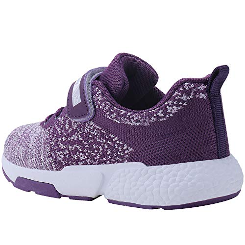 Vivay Girls Tennis Shoes Breathable Athletic Running Sneakers Casual Walking Shoes for Girls(2-Purple,Size 12 Little Kid)