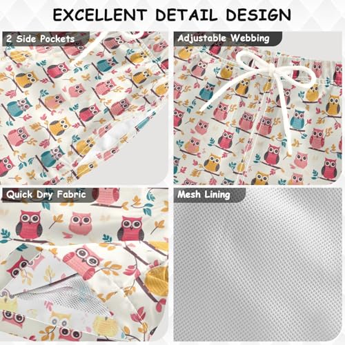 Many Colorful Owl Boys Swim Trunks Toddler Shorts Swimwear Boardshorts3