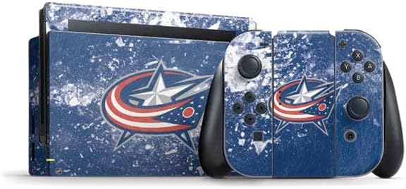 Skinit Decal Gaming Skin Compatible with Nintendo Switch Bundle - Officially Licensed NHL Columbus Blue Jackets Frozen Design