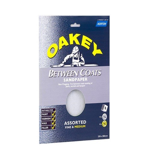 Oakey Between Coats Sandpaper Sheets Assort (8pk) by Oakey