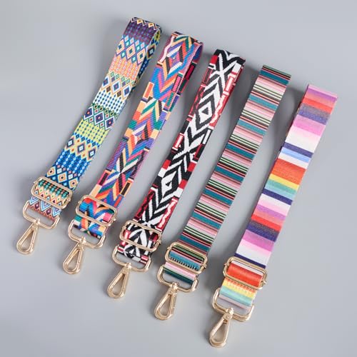 Image of chushui Colorful Pattern Purse Strap, Wide Crossbody Bag Strap Replacement | Change the look of your bag with a simple strap swap.