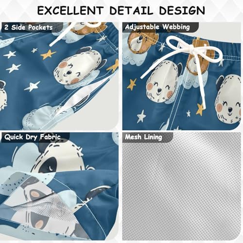 Bear Stars Boys Swim Trunks Toddler Beach Board Shorts Quick Dry Kids Swimwear Bathing Suits XL2