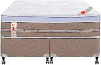 Cama Box + Colchão Castor Com Massageador Queen Niponpedic One Face Tecnopedic 158x198x59cm