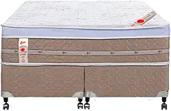 Cama Box + Colchão Castor Com Massageador Queen Niponpedic One Face Tecnopedic 158x198x59cm